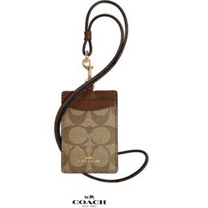 COACH Id Lanyard in Signature Canvas NWT